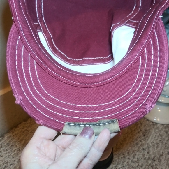Walt Disney World Exclusive Distressed Burgundy/Yellow Mickey Mouse Trucker Hat - Picture 10 of 15